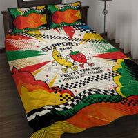 Support Your Fruity Friends Love Wins Gay Pride Quilt Bed Set LGBTQ Retro 30s Cartoon Checkered