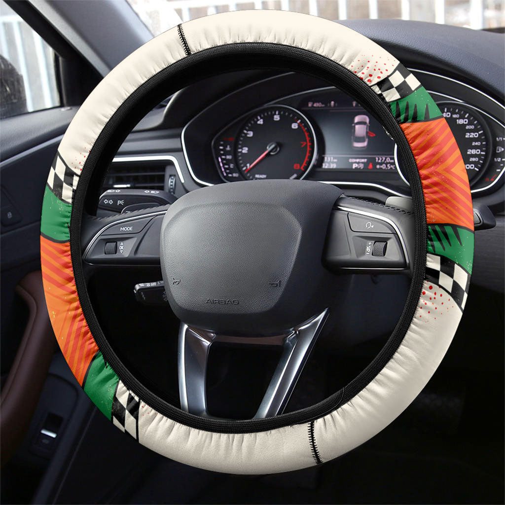 Support Your Fruity Friends Love Wins Gay Pride Steering Wheel Cover LGBTQ Retro 30s Cartoon Checkered