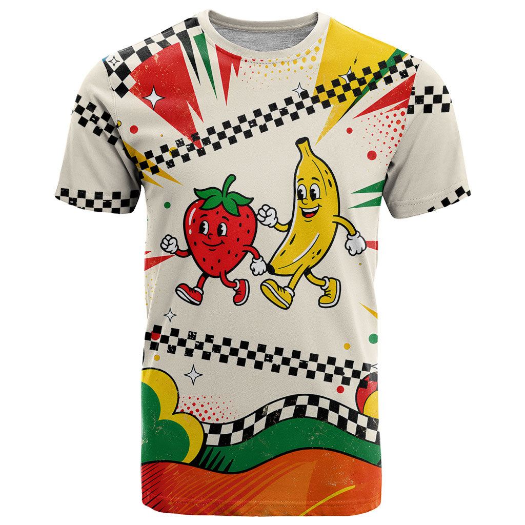 Support Your Fruity Friends Love Wins Gay Pride T Shirt LGBTQ Retro 30s Cartoon Checkered