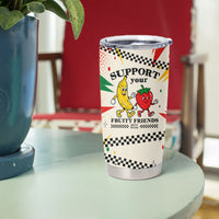 Support Your Fruity Friends Love Wins Gay Pride Tumbler Cup LGBTQ Retro 30s Cartoon Checkered