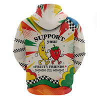 Support Your Fruity Friends Love Wins Gay Pride Zip Hoodie LGBTQ Retro 30s Cartoon Checkered