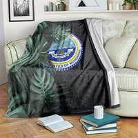 Federated States Of Micronesia Blanket FSM Tropical Monstera Leaf Dark Tribal Pattern