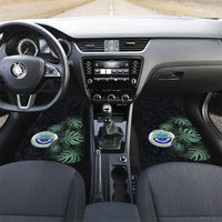 Federated States Of Micronesia Car Mats FSM Tropical Monstera Leaf Dark Tribal Pattern