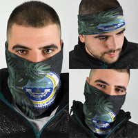 Federated States Of Micronesia Neck Gaiter FSM Tropical Monstera Leaf Dark Tribal Pattern