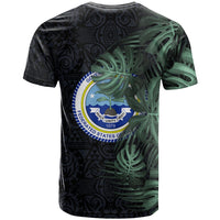 Federated States Of Micronesia T Shirt FSM Tropical Monstera Leaf Dark Tribal Pattern