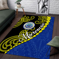 Federated States Of Micronesia FSM Area Rug Pacific Islander Tribal Swirl Geometric Pattern