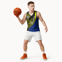 Federated States Of Micronesia FSM Basketball Jersey Pacific Islander Tribal Swirl Geometric Pattern
