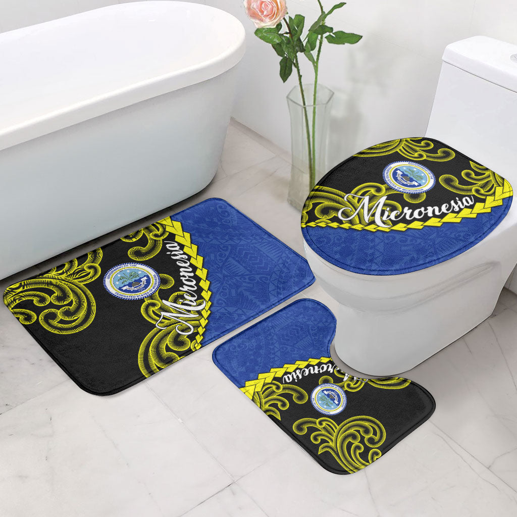 Federated States Of Micronesia FSM Bathroom Set Pacific Islander Tribal Swirl Geometric Pattern