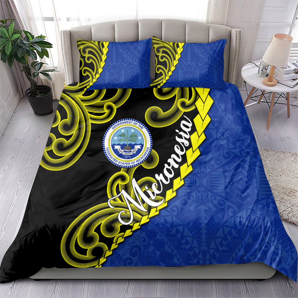 Federated States Of Micronesia FSM Bedding Set Pacific Islander Tribal Swirl Geometric Pattern