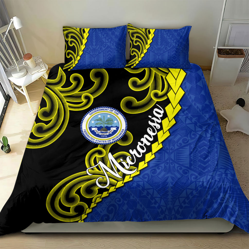 Federated States Of Micronesia FSM Bedding Set Pacific Islander Tribal Swirl Geometric Pattern