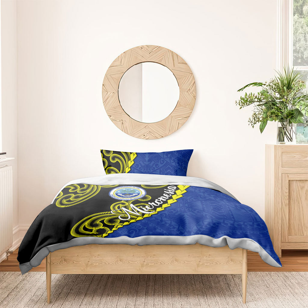 Federated States Of Micronesia FSM Bedding Set Pacific Islander Tribal Swirl Geometric Pattern