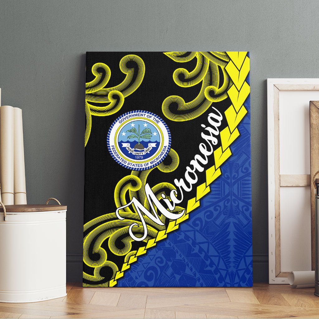 Federated States Of Micronesia FSM Canvas Wall Art Pacific Islander Tribal Swirl Geometric Pattern