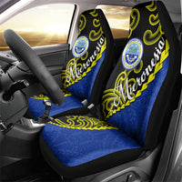 Federated States Of Micronesia FSM Car Seat Cover Pacific Islander Tribal Swirl Geometric Pattern