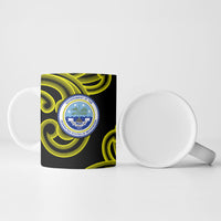 Federated States Of Micronesia FSM Ceramic Mug Pacific Islander Tribal Swirl Geometric Pattern