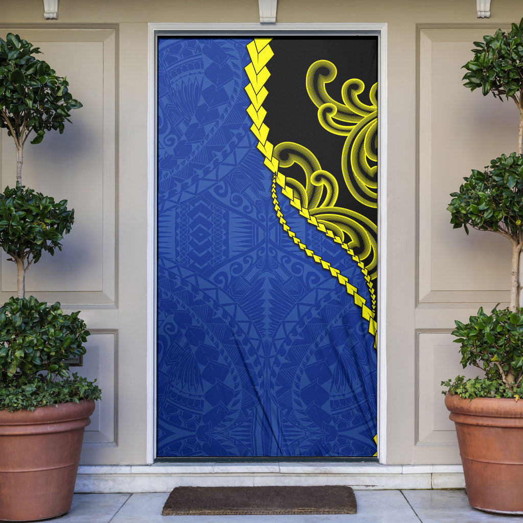 Federated States Of Micronesia FSM Door Cover Pacific Islander Tribal Swirl Geometric Pattern