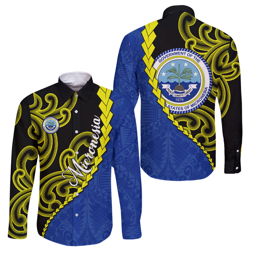 Federated States Of Micronesia FSM Family Matching Puletasi and Hawaiian Shirt Pacific Islander Tribal Swirl Geometric Pattern