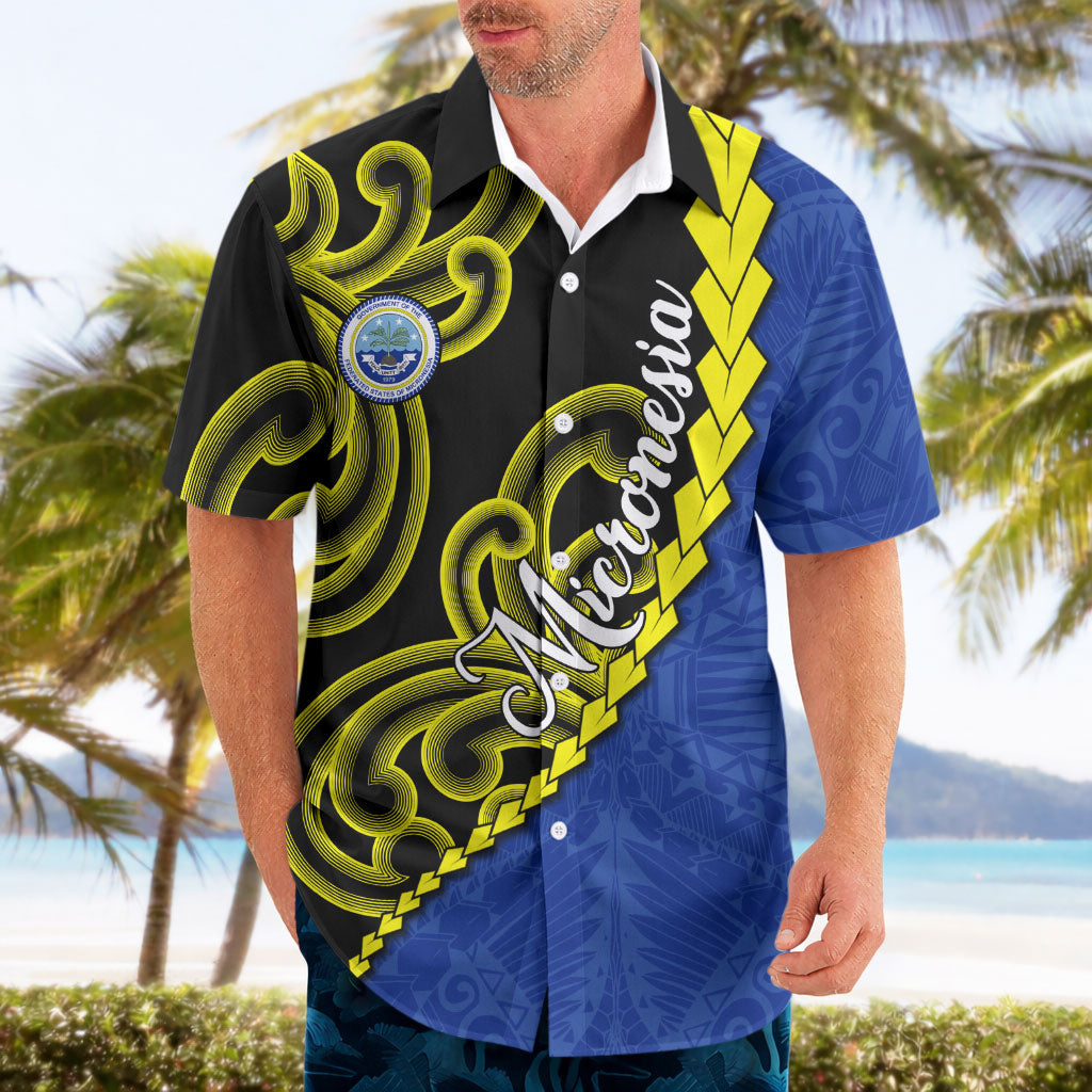 Federated States Of Micronesia FSM Hawaiian Shirt Pacific Islander Tribal Swirl Geometric Pattern