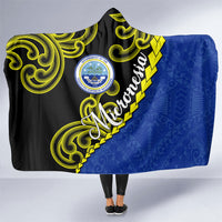 Federated States Of Micronesia FSM Hooded Blanket Pacific Islander Tribal Swirl Geometric Pattern