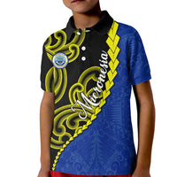 Federated States Of Micronesia FSM Kid Polo Shirt Pacific Islander Tribal Swirl Geometric Pattern