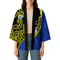 Federated States Of Micronesia FSM Kimono Pacific Islander Tribal Swirl Geometric Pattern
