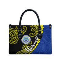Federated States Of Micronesia FSM Leather Bag Pacific Islander Tribal Swirl Geometric Pattern