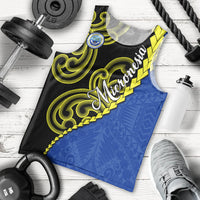 Federated States Of Micronesia FSM Men Tank Top Pacific Islander Tribal Swirl Geometric Pattern