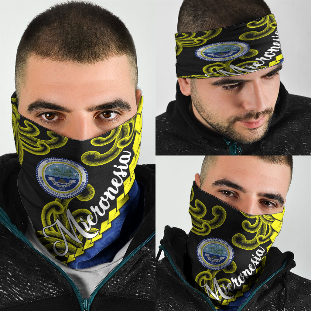 Federated States Of Micronesia FSM Neck Gaiter Pacific Islander Tribal Swirl Geometric Pattern