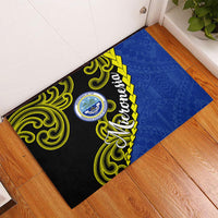 Federated States Of Micronesia FSM Rubber Doormat Pacific Islander Tribal Swirl Geometric Pattern