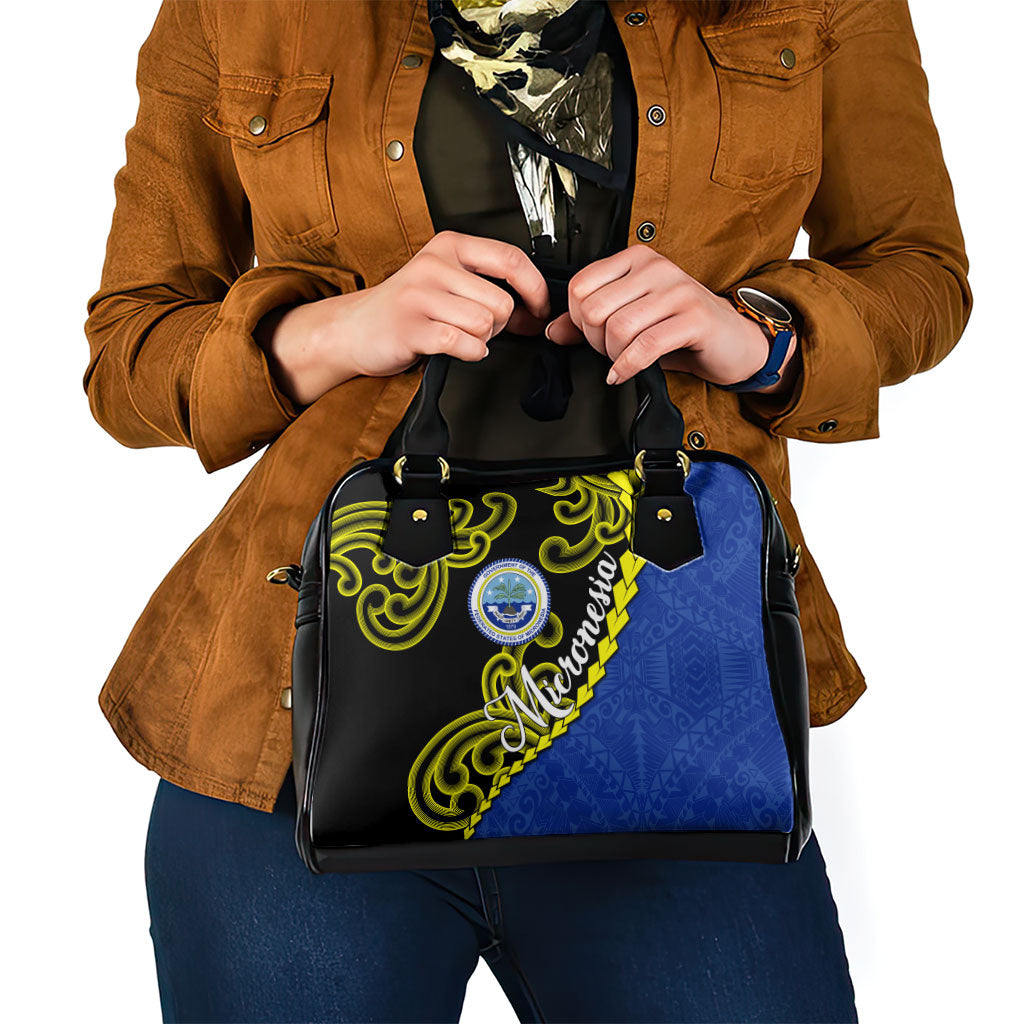 Federated States Of Micronesia FSM Shoulder Handbag Pacific Islander Tribal Swirl Geometric Pattern