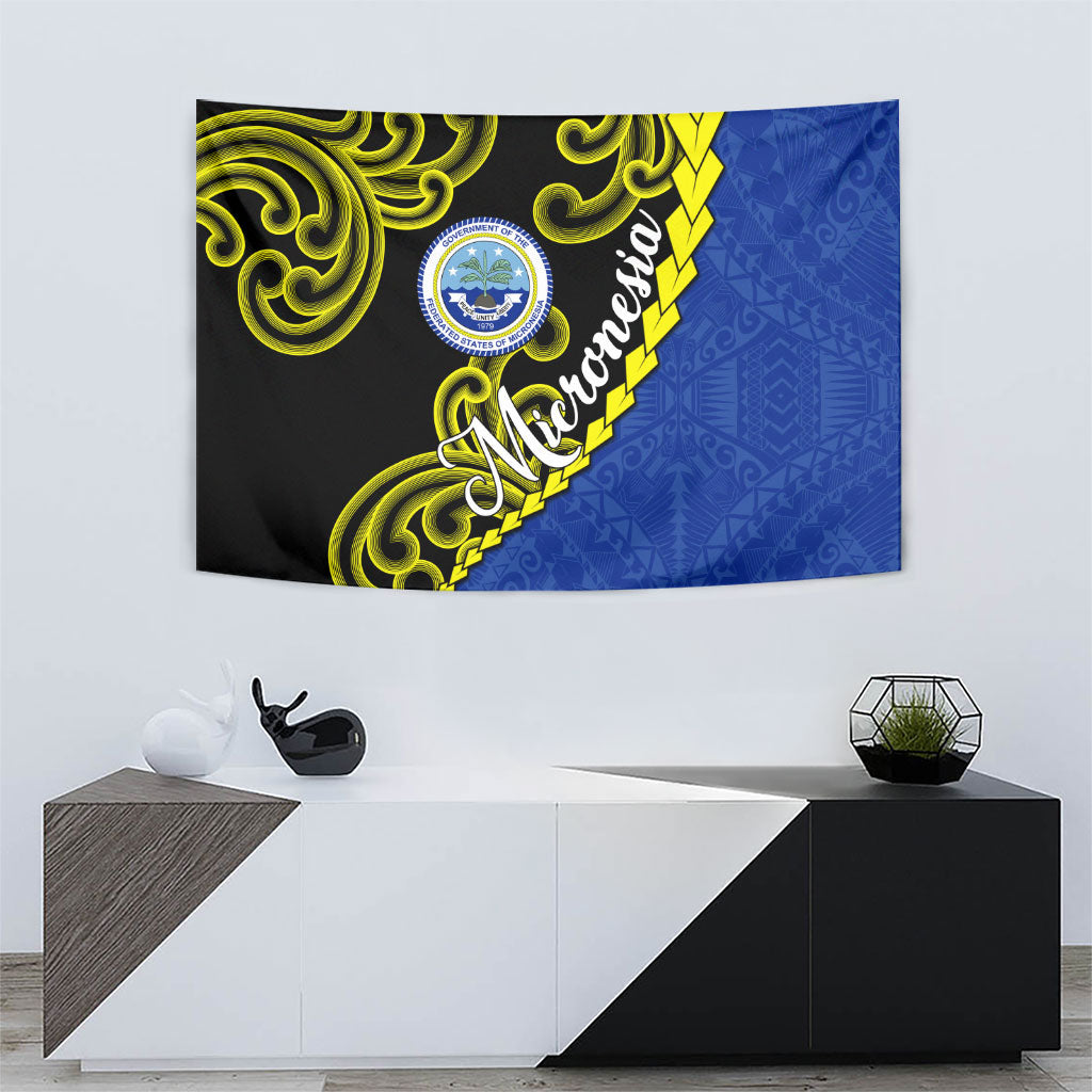 Federated States Of Micronesia FSM Tapestry Pacific Islander Tribal Swirl Geometric Pattern