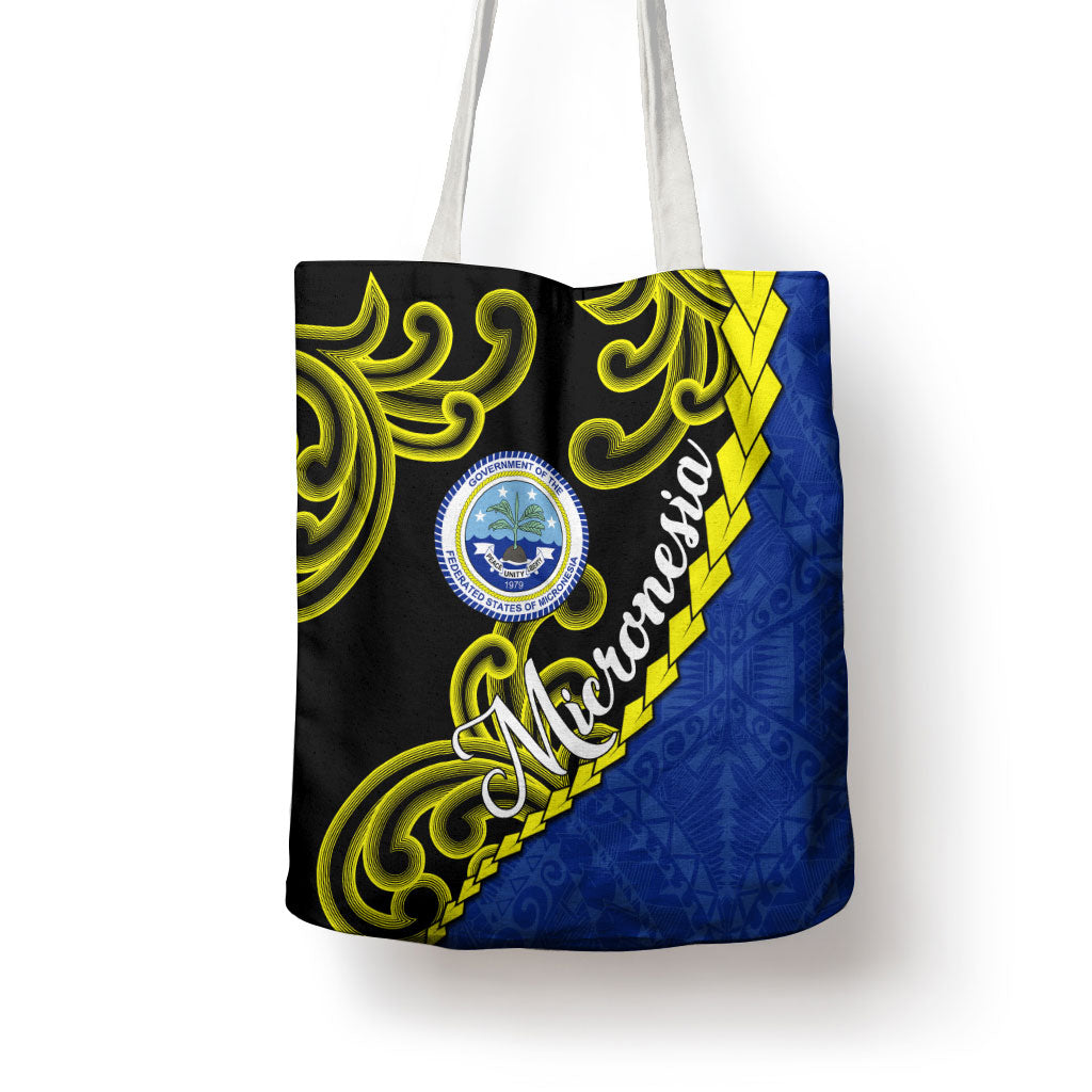 Federated States Of Micronesia FSM Tote Bag Pacific Islander Tribal Swirl Geometric Pattern