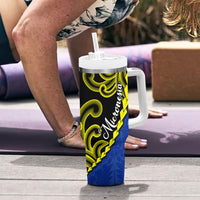 Federated States Of Micronesia FSM Tumbler With Handle Pacific Islander Tribal Swirl Geometric Pattern