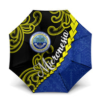 Federated States Of Micronesia FSM Umbrella Pacific Islander Tribal Swirl Geometric Pattern