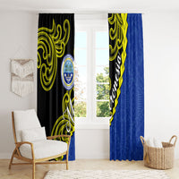 Federated States Of Micronesia FSM Window Curtain Pacific Islander Tribal Swirl Geometric Pattern