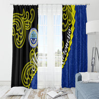 Federated States Of Micronesia FSM Window Curtain Pacific Islander Tribal Swirl Geometric Pattern