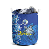 Micronesia Sea Turtle Laundry Basket Federated States Of Micronesia Tribal Floral Pattern