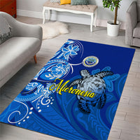 Micronesia Sea Turtle Area Rug Federated States Of Micronesia Tribal Floral Pattern