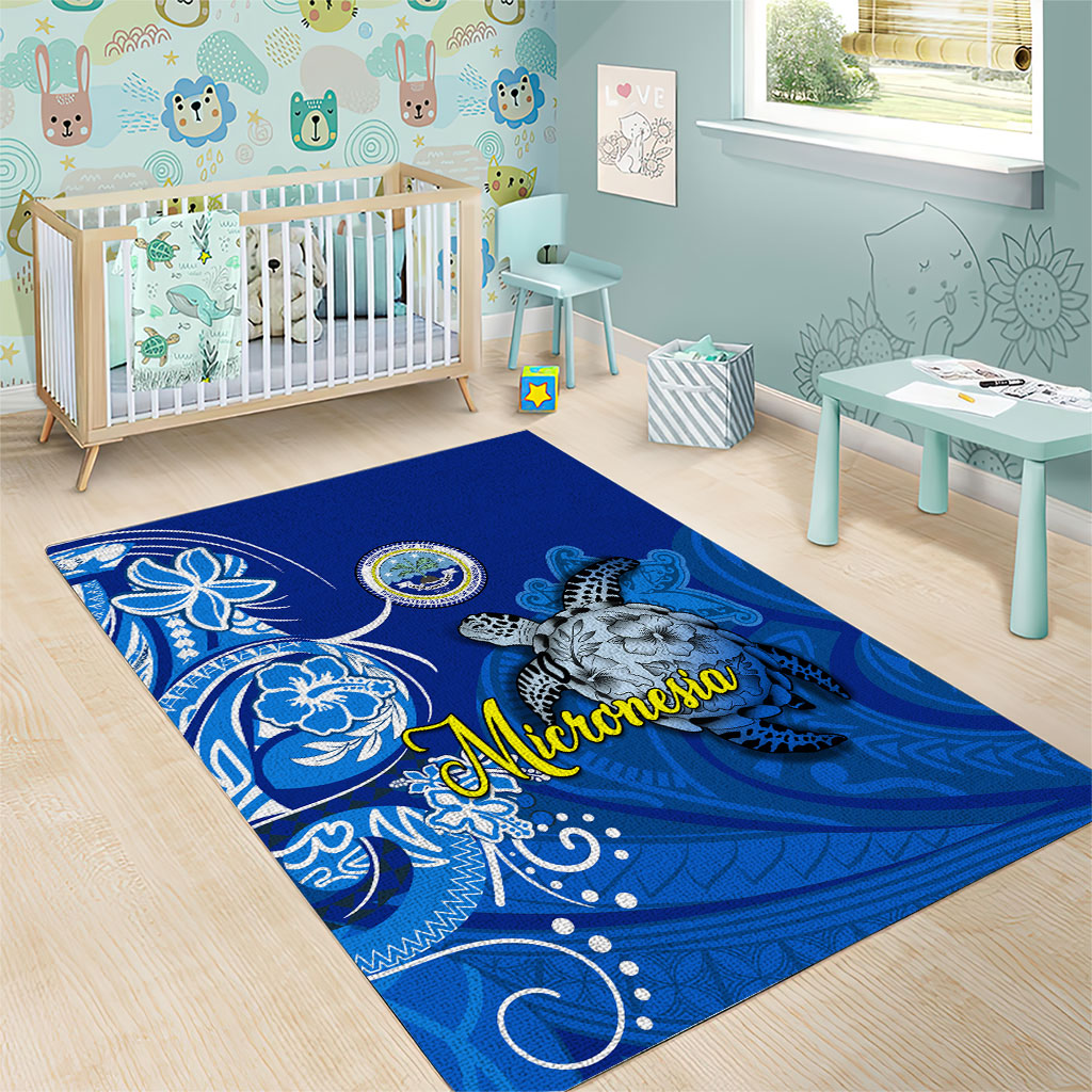Micronesia Sea Turtle Area Rug Federated States Of Micronesia Tribal Floral Pattern