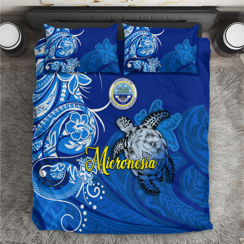 Micronesia Sea Turtle Bedding Set Federated States Of Micronesia Tribal Floral Pattern