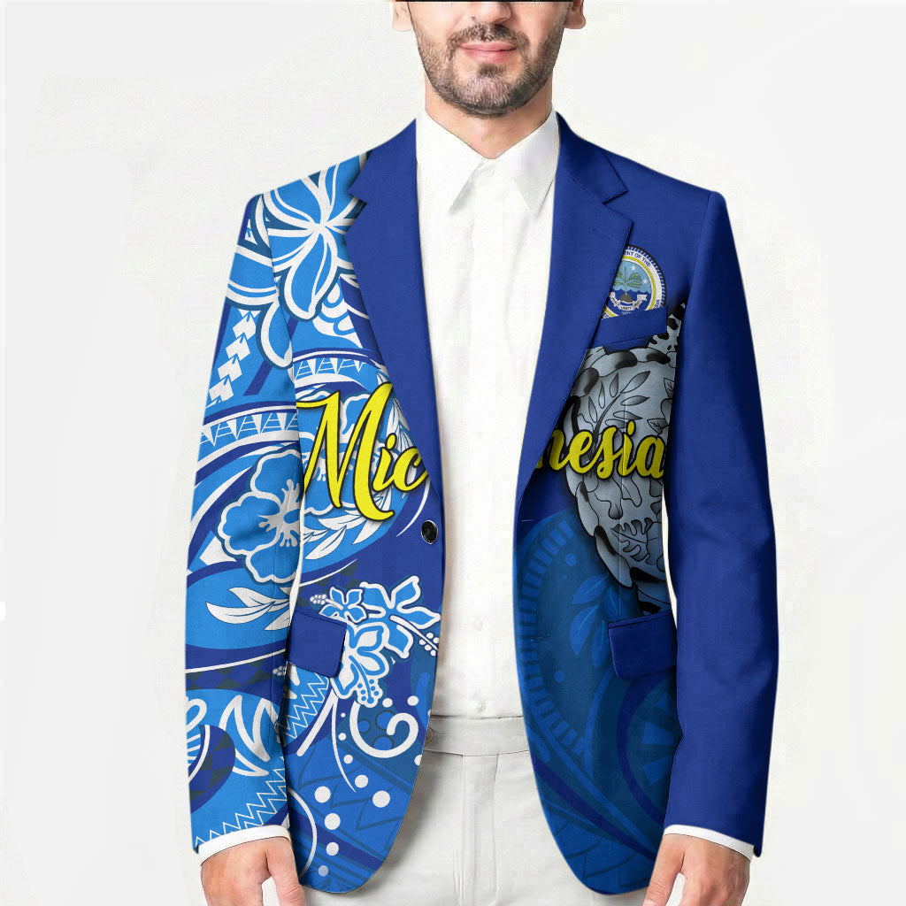 Micronesia Sea Turtle Blazer Federated States Of Micronesia Tribal Floral Pattern