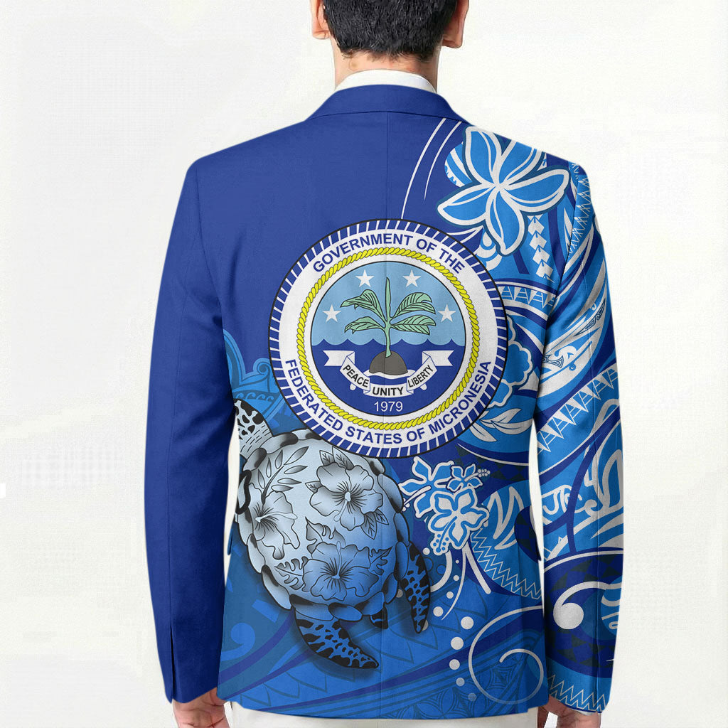 Micronesia Sea Turtle Blazer Federated States Of Micronesia Tribal Floral Pattern
