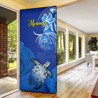 Micronesia Sea Turtle Door Cover Federated States Of Micronesia Tribal Floral Pattern