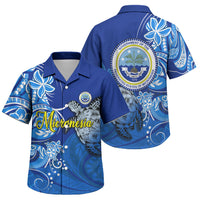 Micronesia Sea Turtle Family Matching Tank Maxi Dress and Hawaiian Shirt Federated States Of Micronesia Tribal Floral Pattern