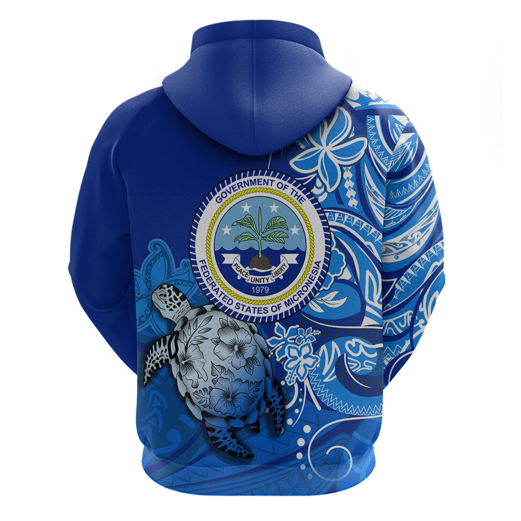 Micronesia Sea Turtle Hoodie Federated States Of Micronesia Tribal Floral Pattern