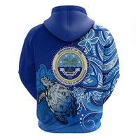 Micronesia Sea Turtle Hoodie Federated States Of Micronesia Tribal Floral Pattern