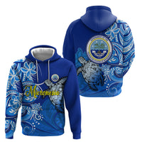 Micronesia Sea Turtle Hoodie Federated States Of Micronesia Tribal Floral Pattern