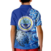 Micronesia Sea Turtle Kid Polo Shirt Federated States Of Micronesia Tribal Floral Pattern