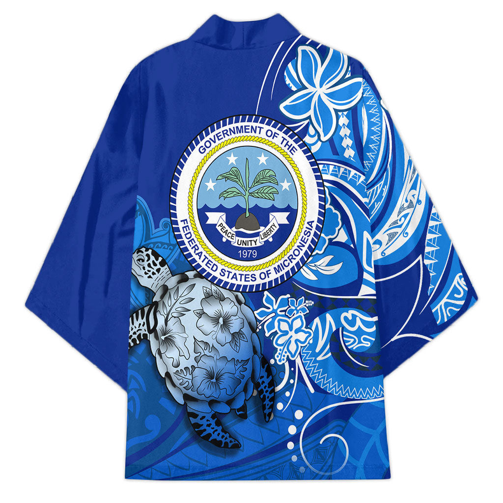 Micronesia Sea Turtle Kimono Federated States Of Micronesia Tribal Floral Pattern
