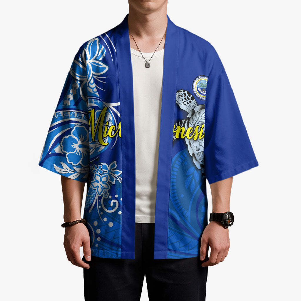Micronesia Sea Turtle Kimono Federated States Of Micronesia Tribal Floral Pattern