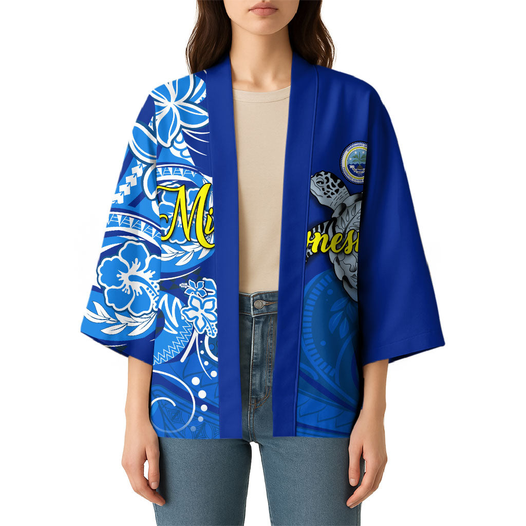 Micronesia Sea Turtle Kimono Federated States Of Micronesia Tribal Floral Pattern